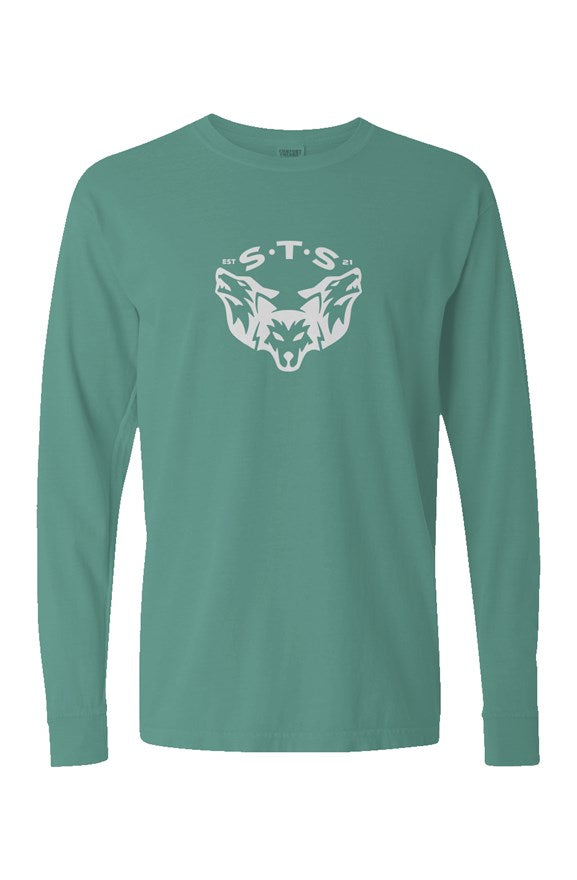 Pigment Dyed Heavyweight Long Sleeve T Shirt Teal